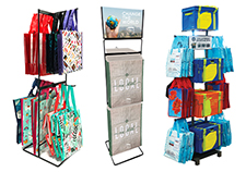 Reusable bags on bag display