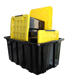 Locking lid bins