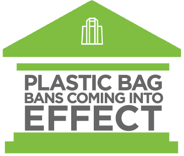 Plastic bag ban effect icon
