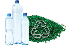Recycled plastic bottles
