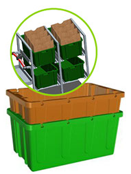 sorting bins
